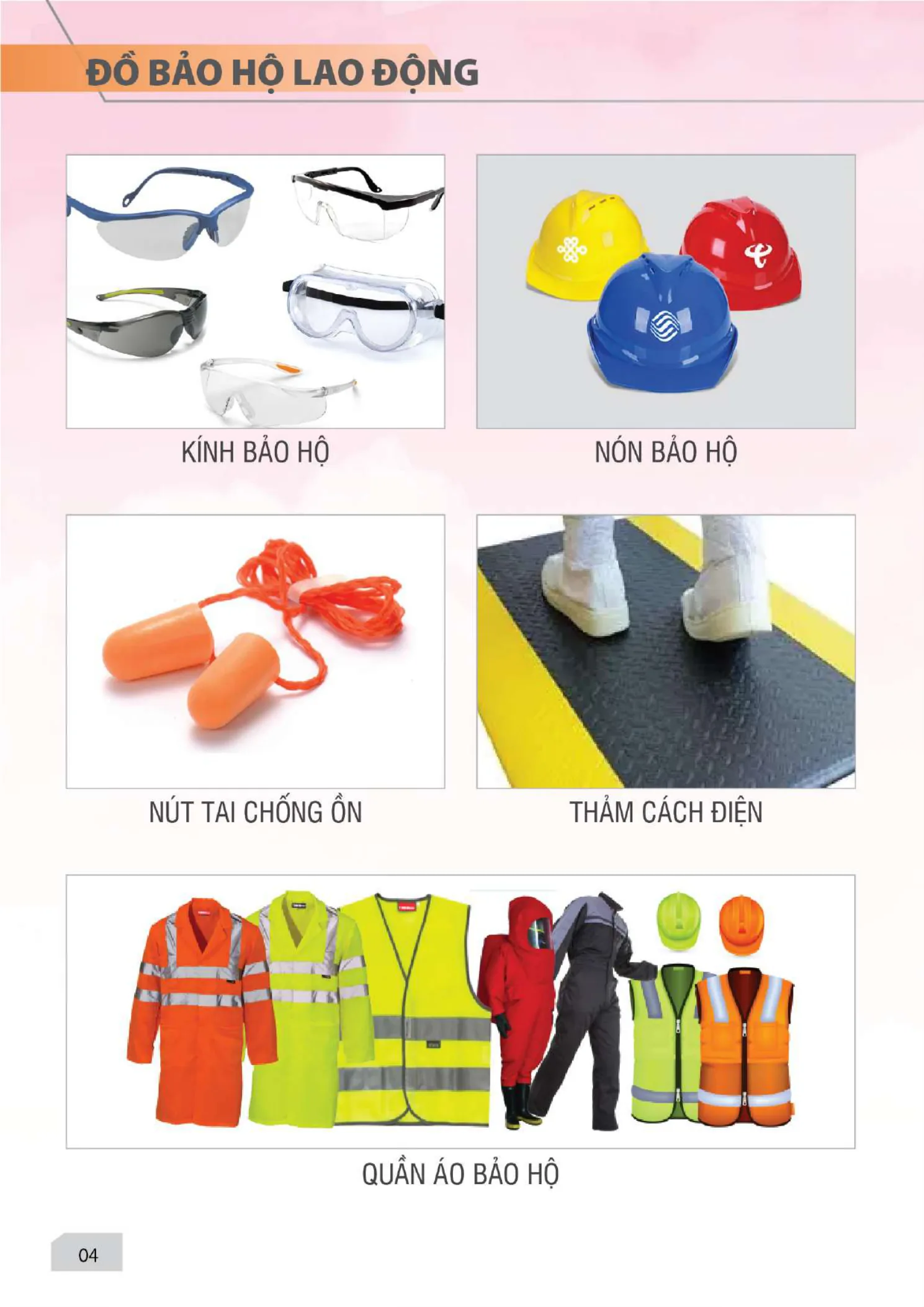 Đồ bảo hộ lao động — kính, nón bảo hộ, quần áo tĩnh điện, găng tay
