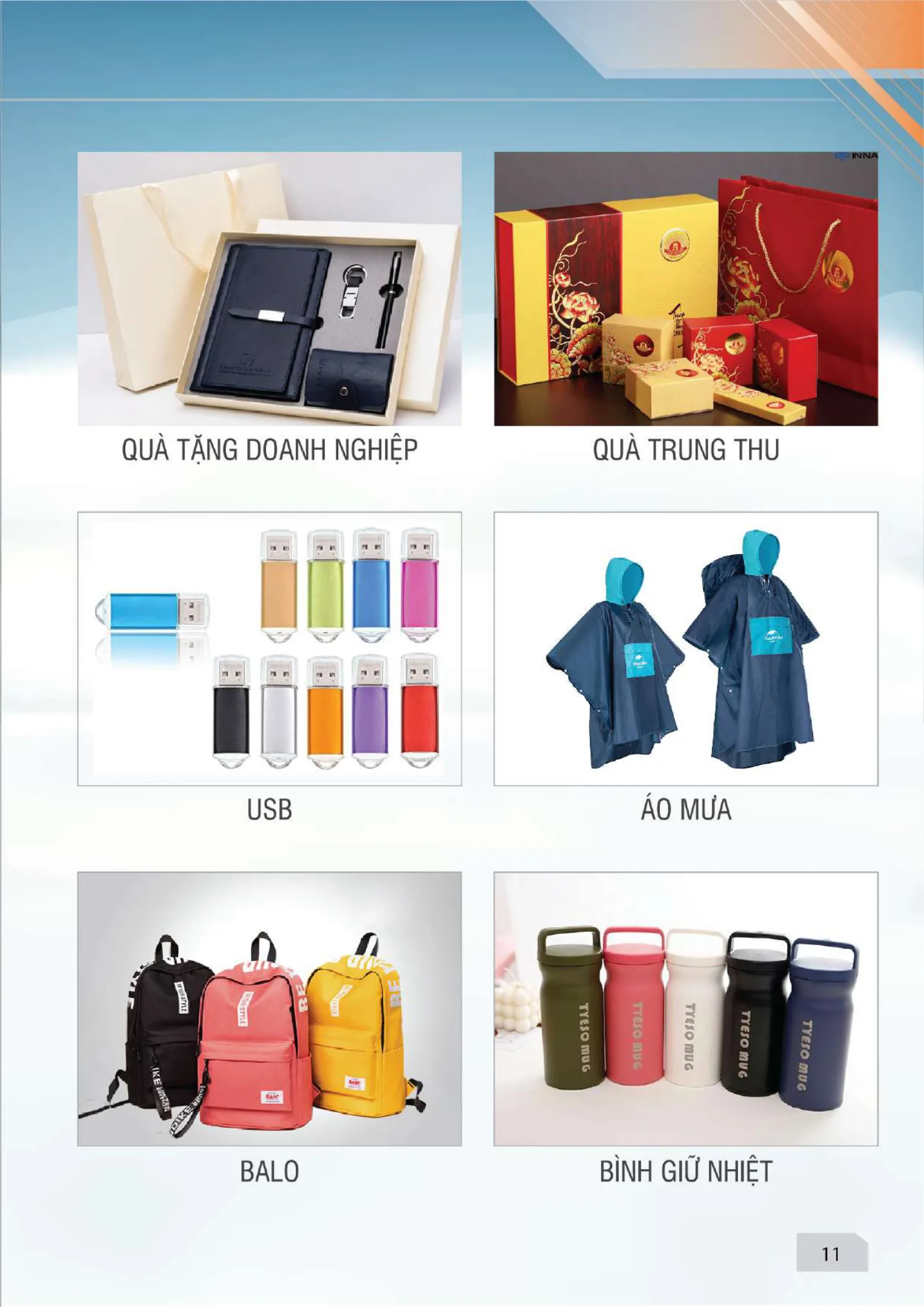 Quà tặng — quà doanh nghiệp, quà trung thu, USB, áo mưa, balo, bình giữ nhiệt